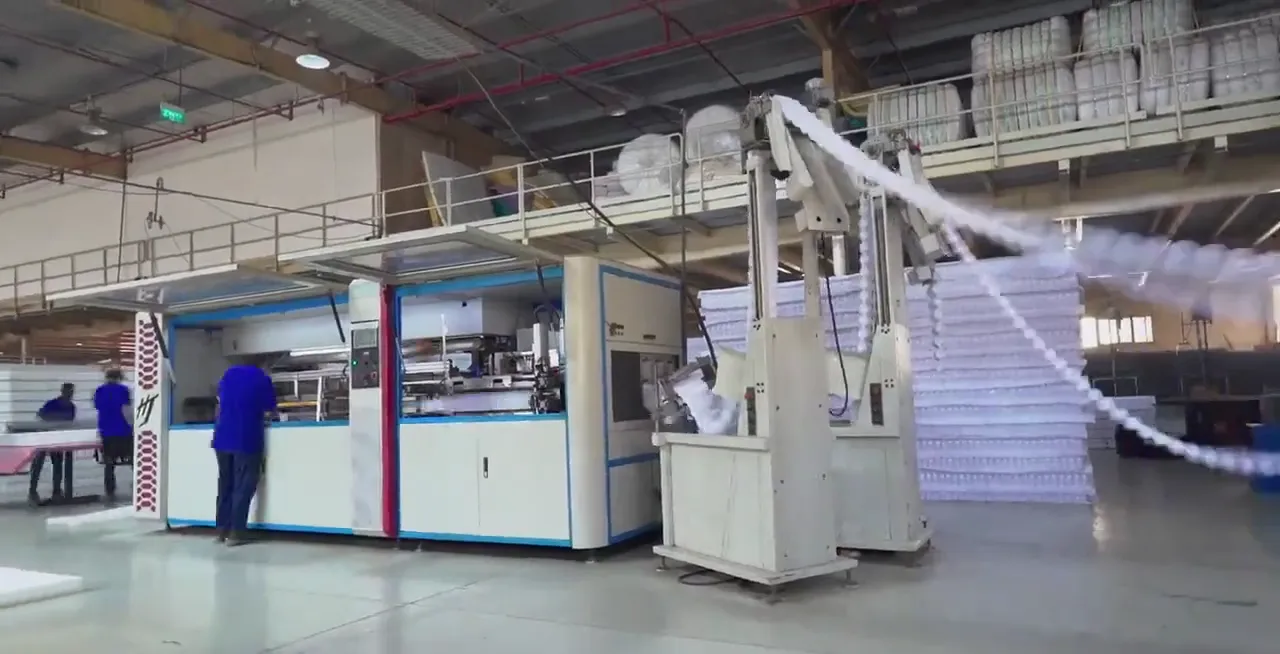 Pocket spring production lines at our facilities in Sharjah