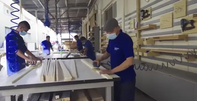 Timber in the joinery workshop